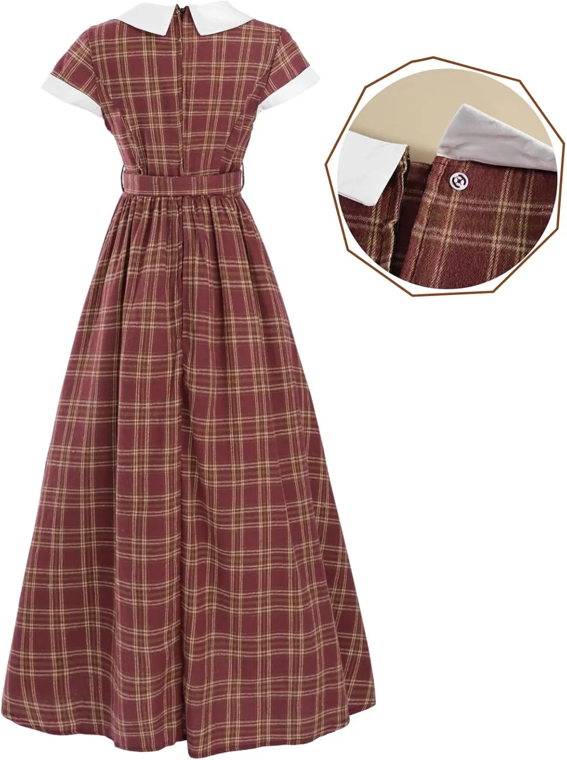 NSPSTT Vintage 1950s Dresses for Women Christmas Dress Red Plaid dress