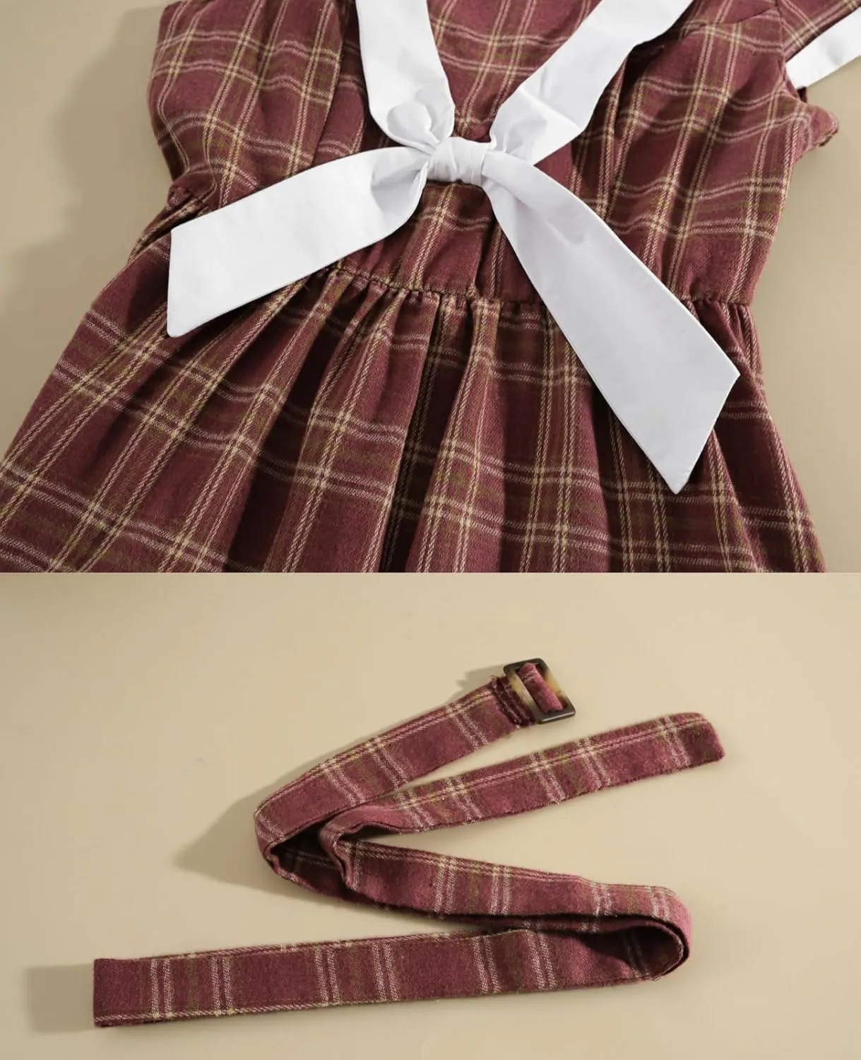 NSPSTT Vintage 1950s Dresses for Women Christmas Dress Red Plaid dress