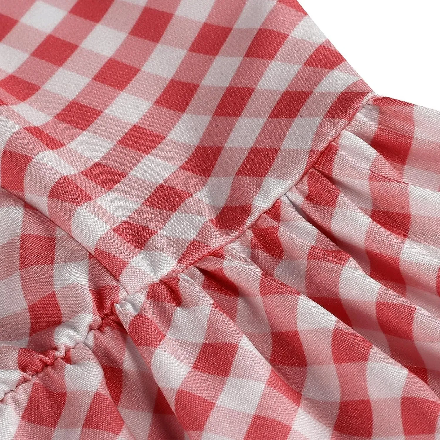 Plaid Dresses for Women 2025 Summer Sleeveless V Neck Button Down Dress Casual Fitted Flare Retro Ladies Sundress