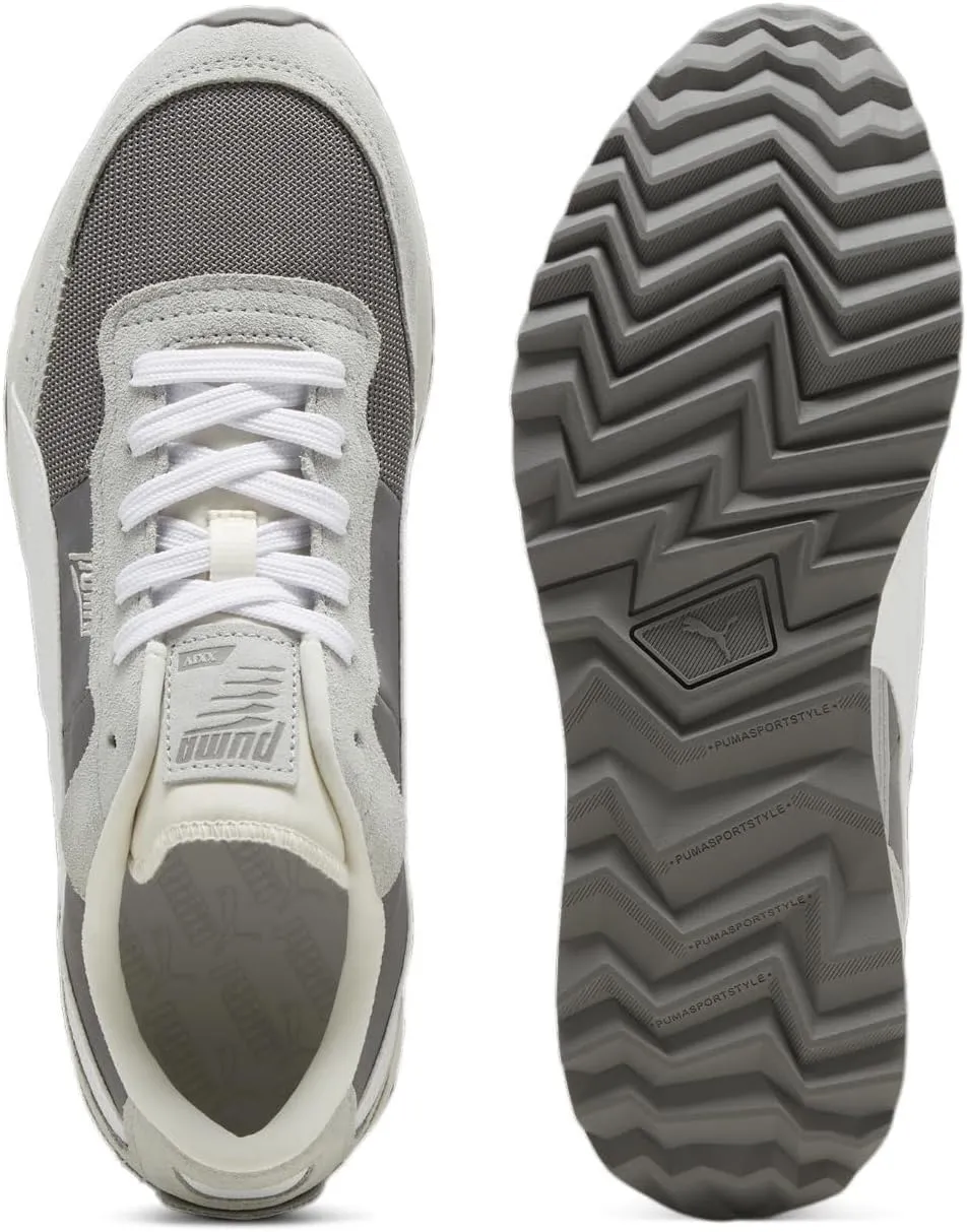PUMA Men's Road Rider Shoes, Cast Iron-White, 9.5