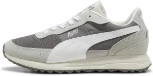 PUMA Men's Road Rider Shoes, Cast Iron-White, 9.5