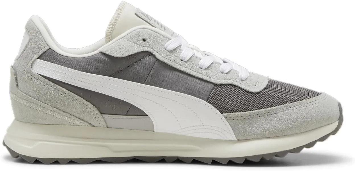 PUMA Men's Road Rider Shoes, Cast Iron-White, 9.5