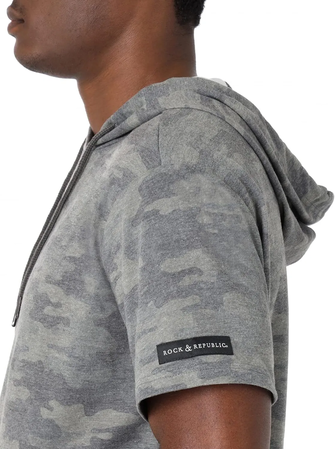Rock & Republic Men's Short Sleeve Hoodie Sweatshirt