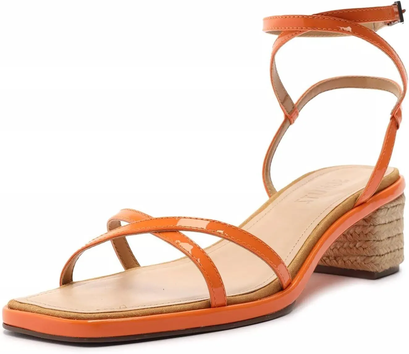 SCHUTZ Womens Narah Leather Ankle Strap Heels