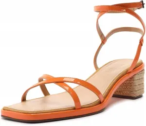 SCHUTZ Womens Narah Leather Ankle Strap Heels