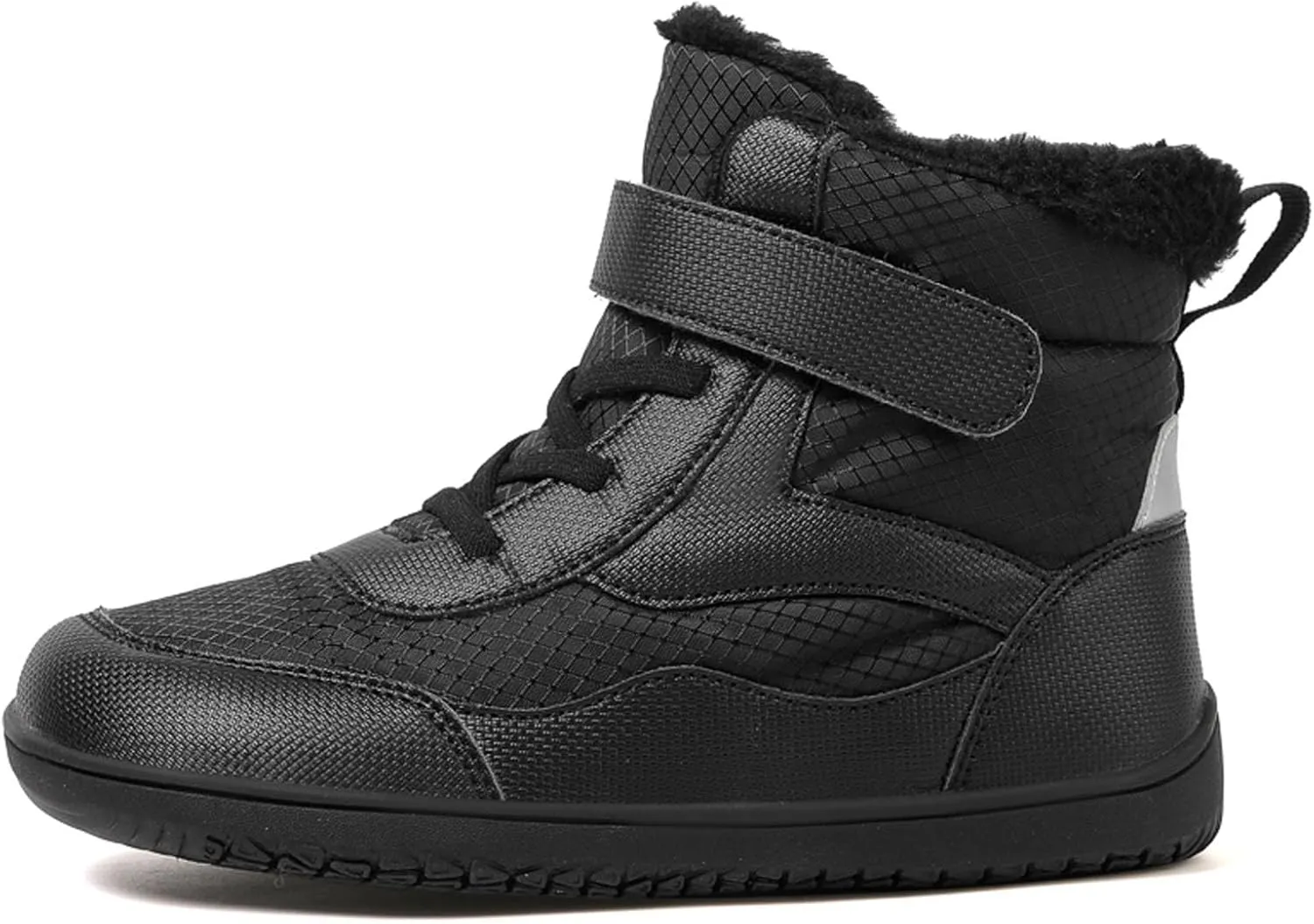 SECHRITE Toddler Barefoot Boots Girls Boys Winter Barefoot Shoes Waterproof Ankle Snow Boots High Top Outdoor Minimalist Wide Sneakers for Cold Weather Naturally Splay