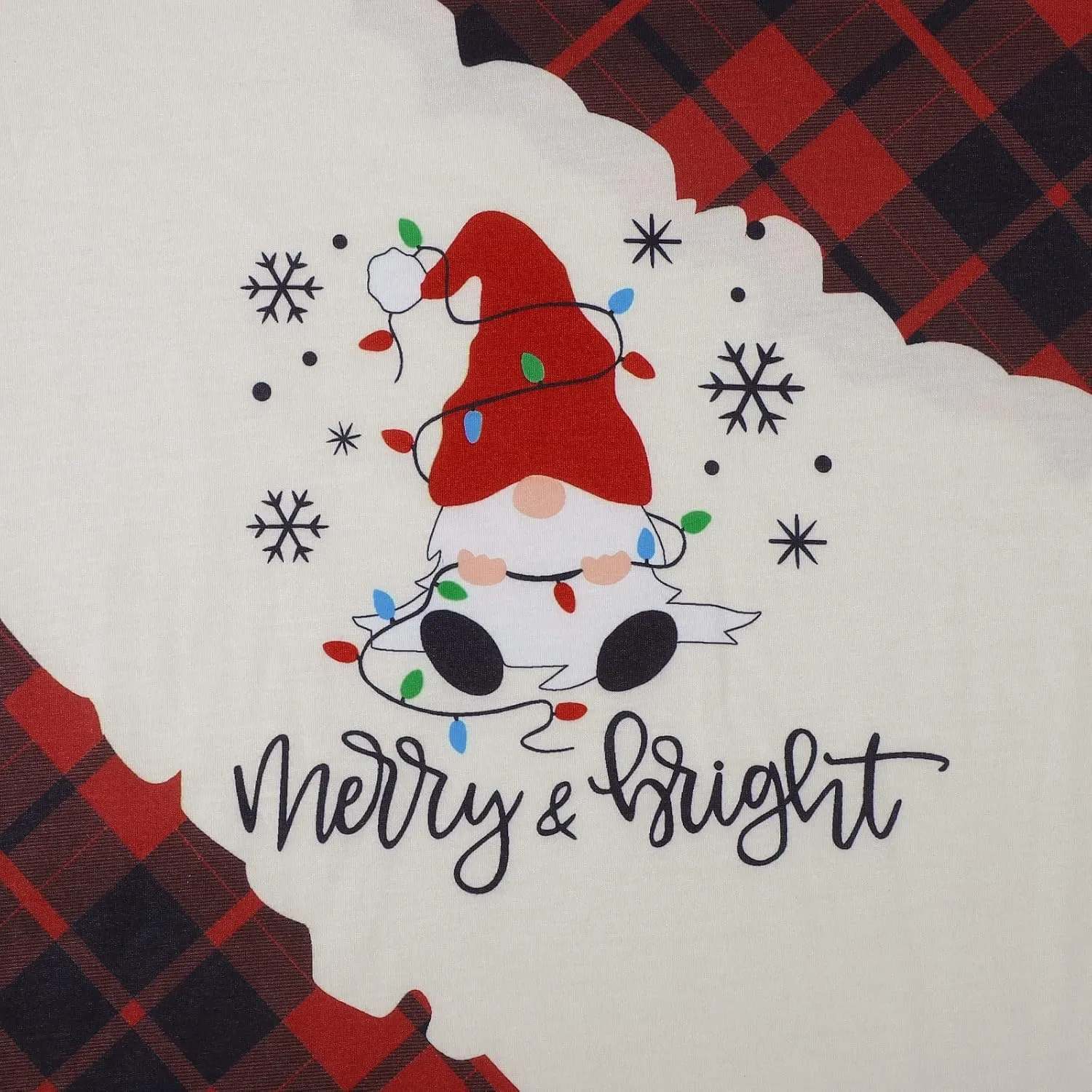 SFHFY Merry Christmas Shirts for Women Gnomes T-Shirt Lights Plaid Splicing Raglan Long Sleeve Tee Xmas Holiday Pullover Top
