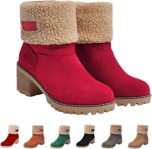 Sherum Bottes D'hiver À Talons Épais Pour Seniors, Libiyi Boots- Seniors' Chunky Heel Winter Boots