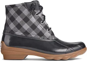 Sperry Womens Syren Gulf Plaid Duck Casual Boots Ankle Low Heel 1-2" - Black - Size 10 M