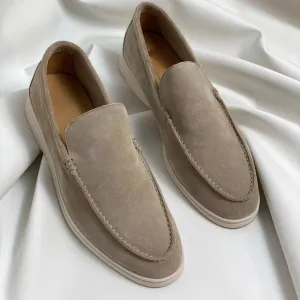 Taupe Suede Men's Slip-On Loafers - Luxury, Comfortable, Versatile