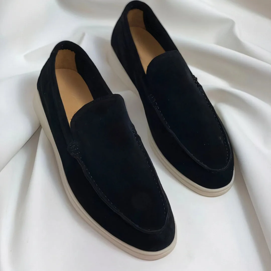 Taupe Suede Men's Slip-On Loafers - Luxury, Comfortable, Versatile