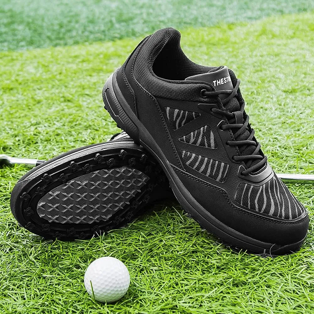 THESTRON 2021 Men Golf Shoes Professional Spikes Golf Sport Sneakers Waterproof Mens Trainers Golfing