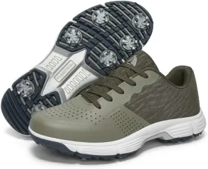 THESTRON Professional Golf Shoes for Men 7 Spikes Non-Slip Outdoor Golf Sport Training Sneakers Mens Comfortable Sport Shoes for Golfing Size 7-15