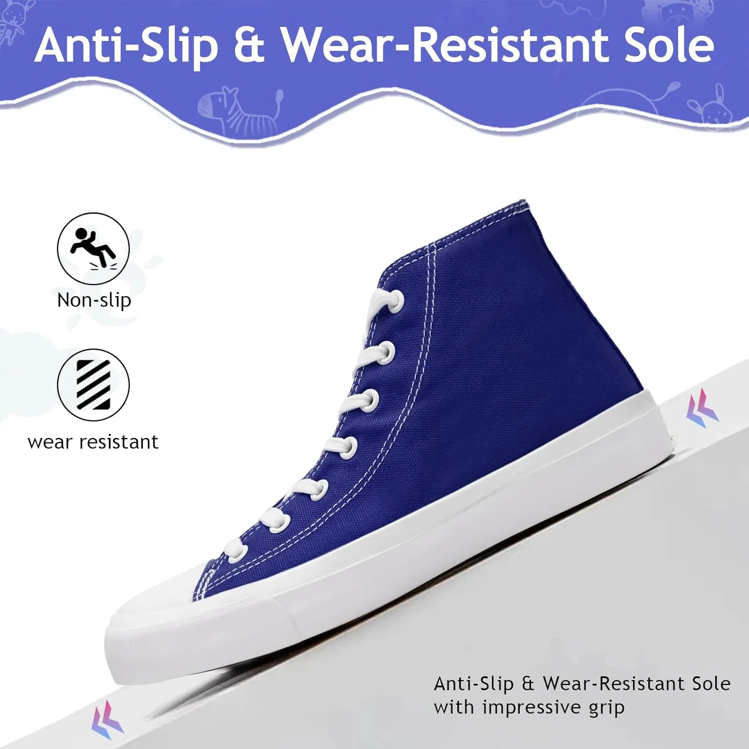 Toddler Sneakers for Girls Boys High Top Kids Lace Up Canvas Fashion Shoes Comfortable Classic Casual Running Walking Shoe