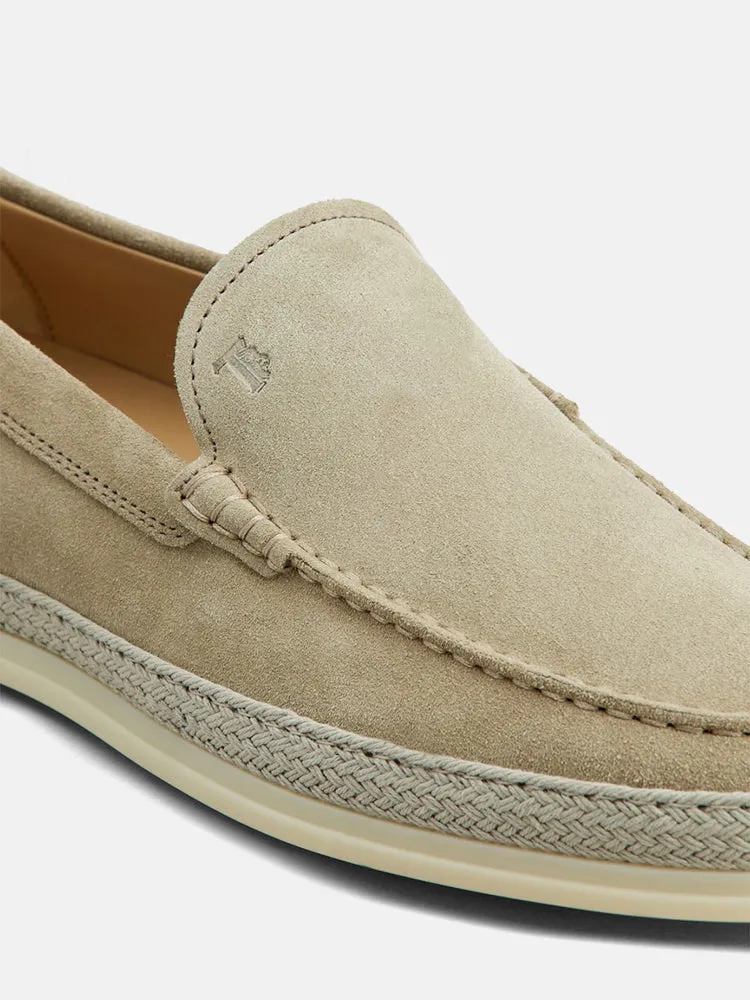 Tods Grey Slip Ons in Suede