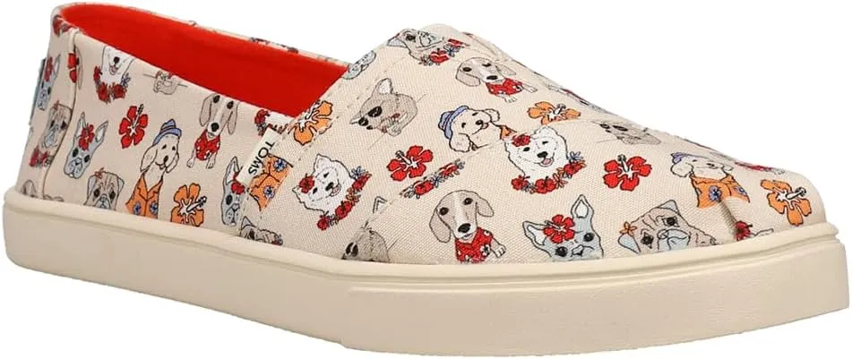 TOMS Womens Alpargata Cupsole Animal Print Slip On Sneakers Shoes Casual - Off White