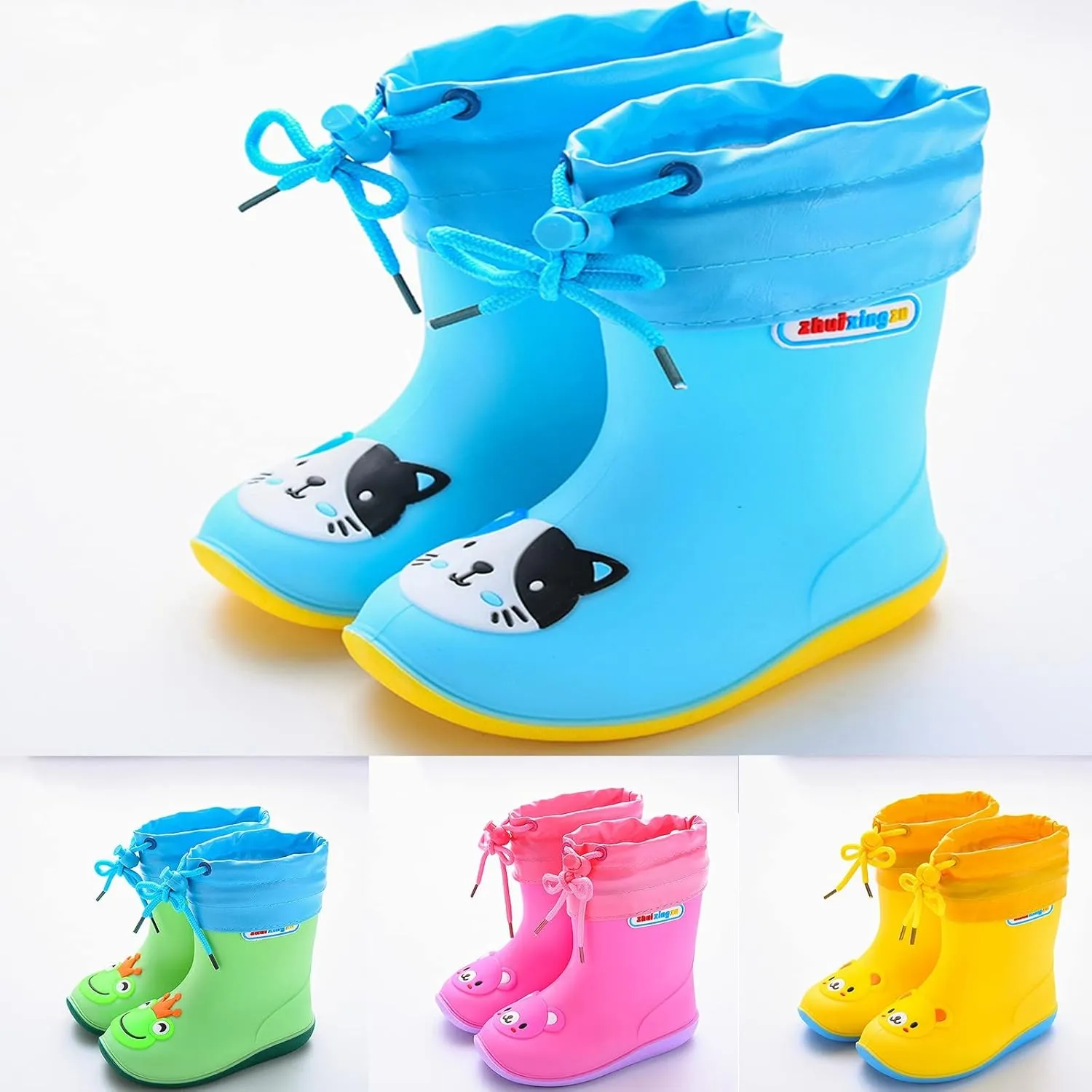 Unisex Kids Print Rain Boots Waterproo𝐟 Rubber Rain Shoes Toddler Boys Girls Lightweight Rainboots Kids Rain Boots