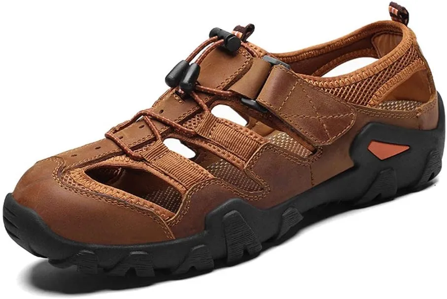 UPIShi Outdoor Fisherman Sandals Close Toe Hiking Climbing Athletic Water Beach Shoes