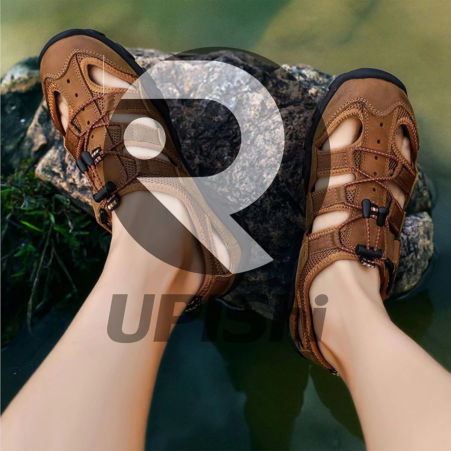 UPIShi Outdoor Fisherman Sandals Close Toe Hiking Climbing Athletic Water Beach Shoes
