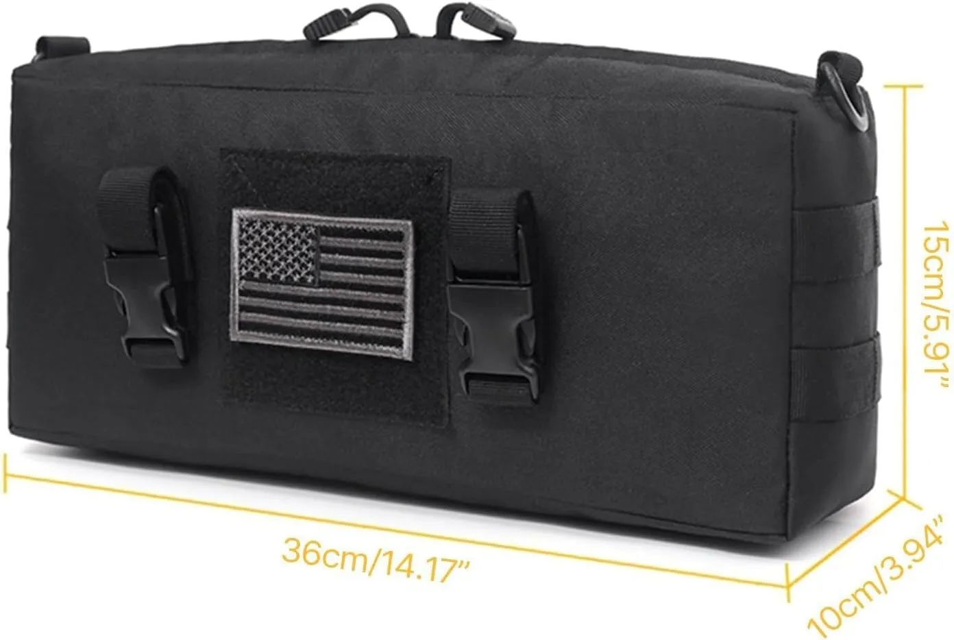 Utility Zipper Tool Bag Storage Boxes Cross-Body Shoulder Bag Small Tool Pouch Multipurpose Tool Bag Waterproof Tactic Pouch, Khaki Organization and Storage Convenience and Tidiness(Black)