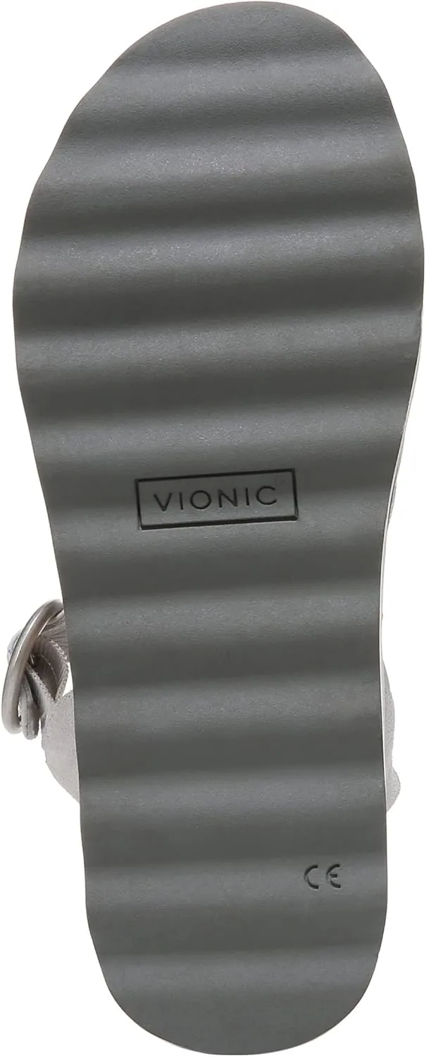 Vionic Women's Pheonix Reyna Slide Adusjtable Strap Sandal - Ladies Fashion Platform Sandals with Concealed Orthotic Arch Support, Sizes 5-11 Medium Fit