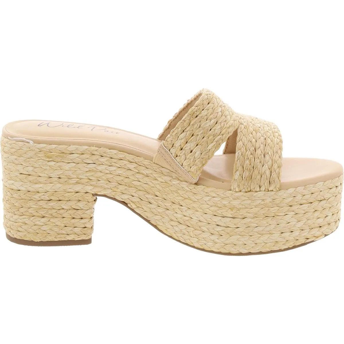 Wild Pair Womens Niftyy Heeled Slip-On Espadrilles Beige 8.5 Medium (B,M)