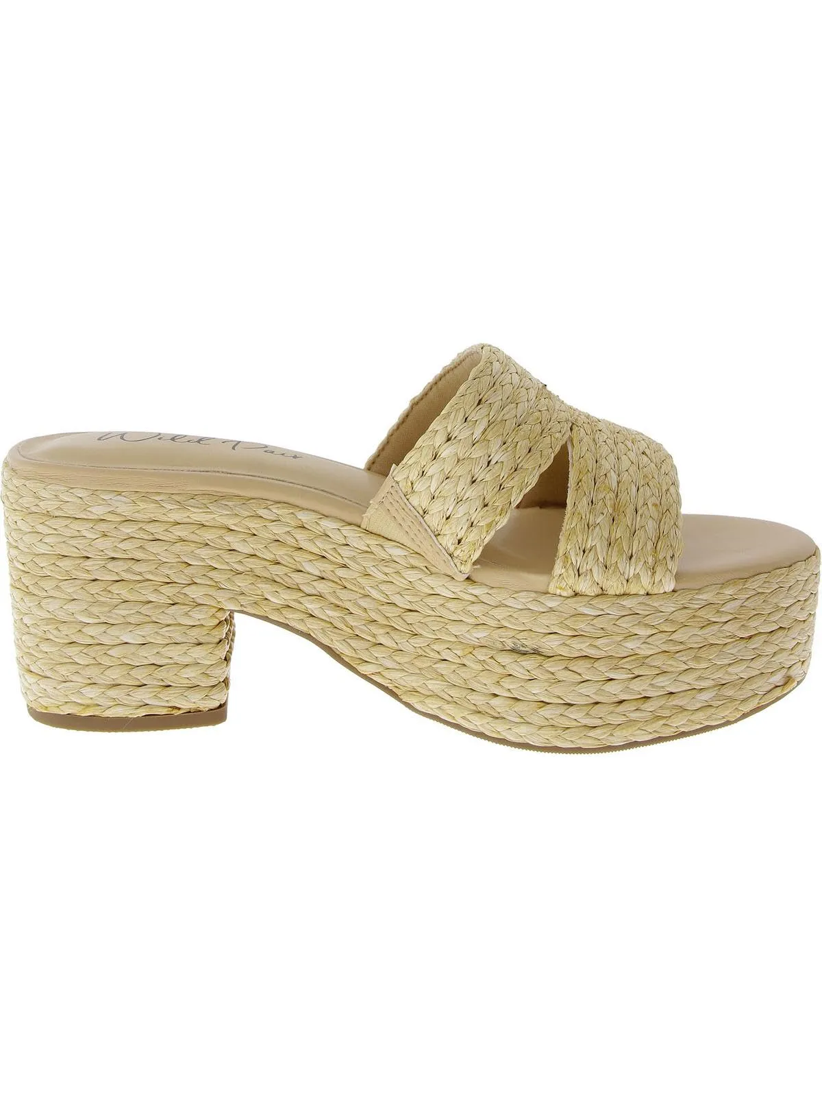 Wild Pair Womens Niftyy Heeled Slip-On Espadrilles Beige 8.5 Medium (B,M)