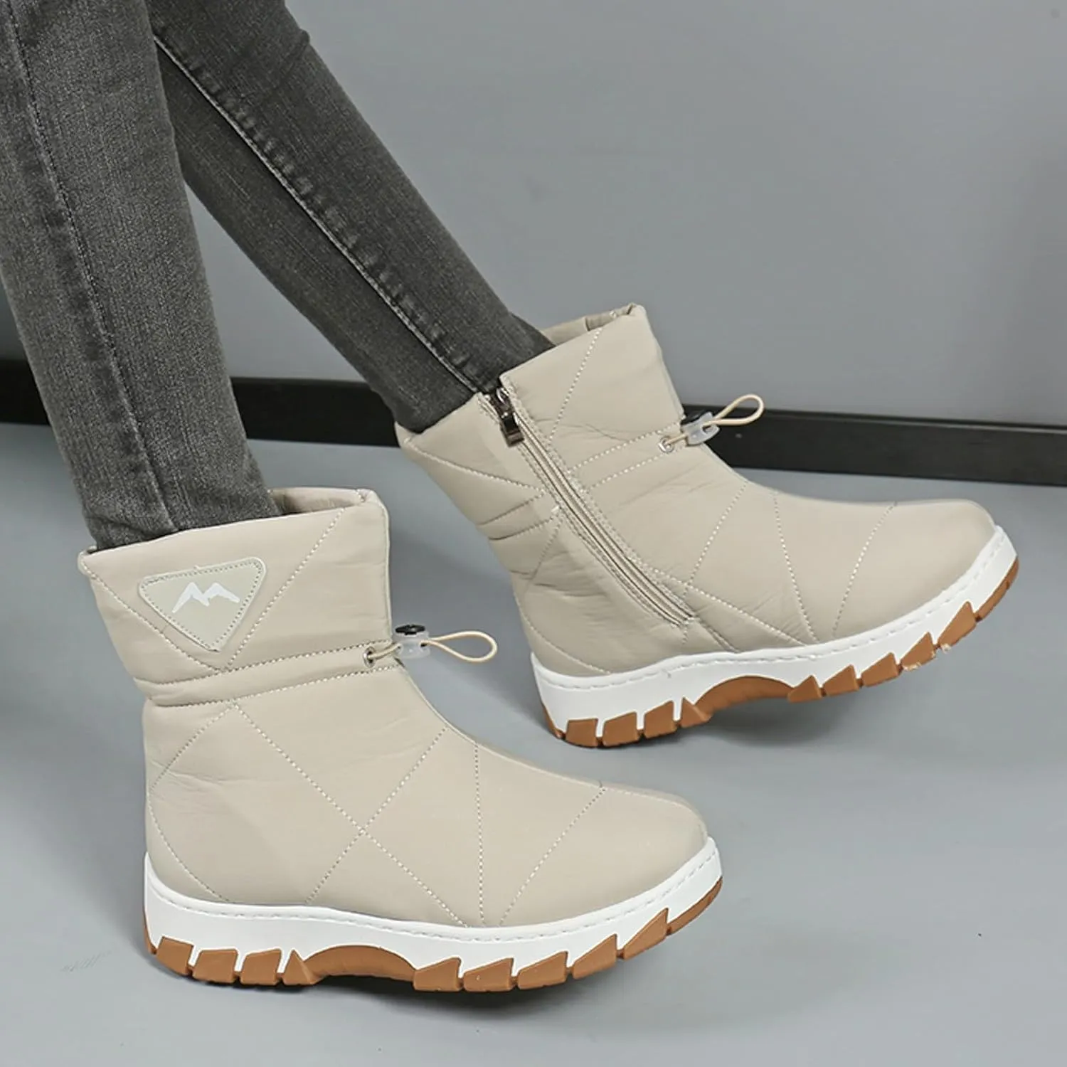 Winter Boots For Women Waterproof Snow Boots Wide Width Hiking Boots Slip On Fur Lined Boots Warm Ankle Boots
