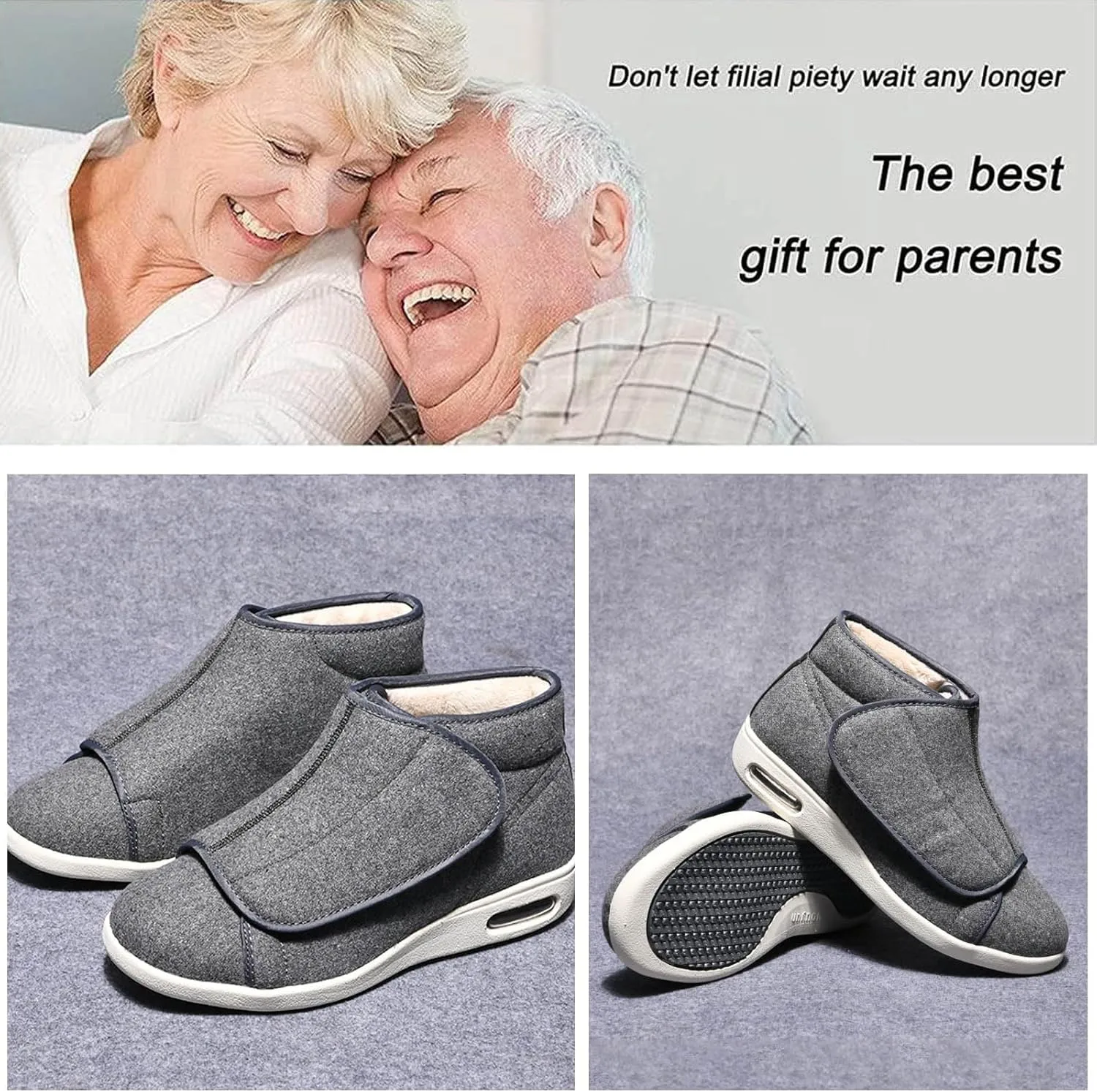 Winter Warm Fuzzy Memory Foam House Shoes Extra Wide Shoes Swollen Feet Diabetic Edema Boots Slippers Indoor Outdoor Sandals Unisex