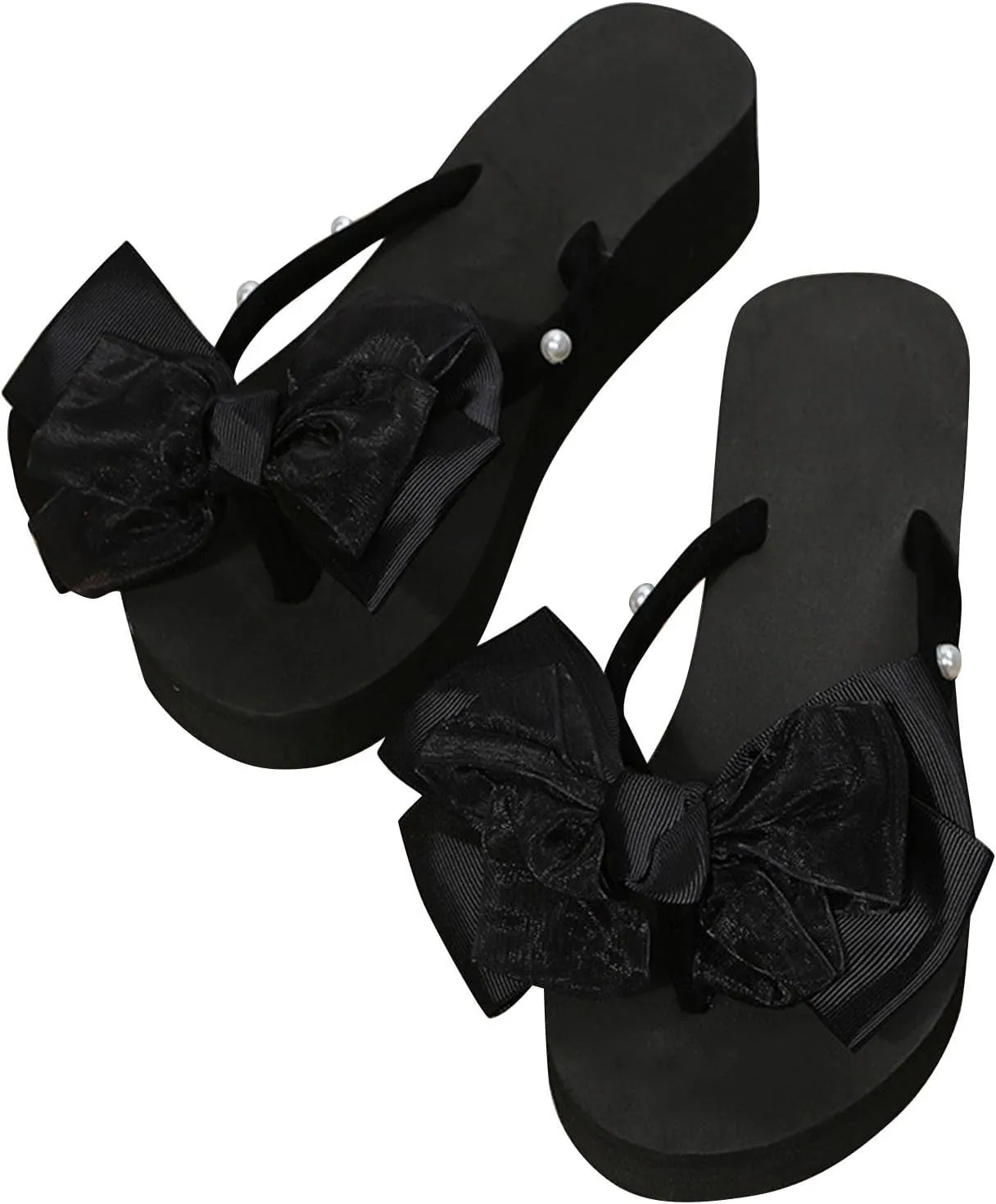 Women Flip-Flops Flat Sandals 2024 Fashion Jelly Bow Beach Flat Rivets Rain Cute Dressy Summer