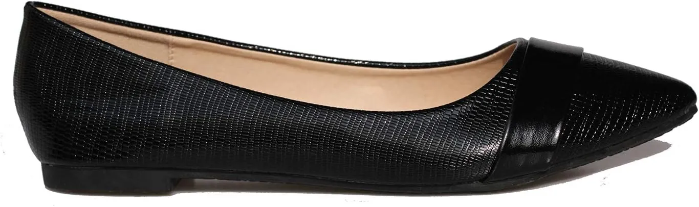 Women's Classic Pointy Toe Boat Slip on Ballet Flats Patent Leather