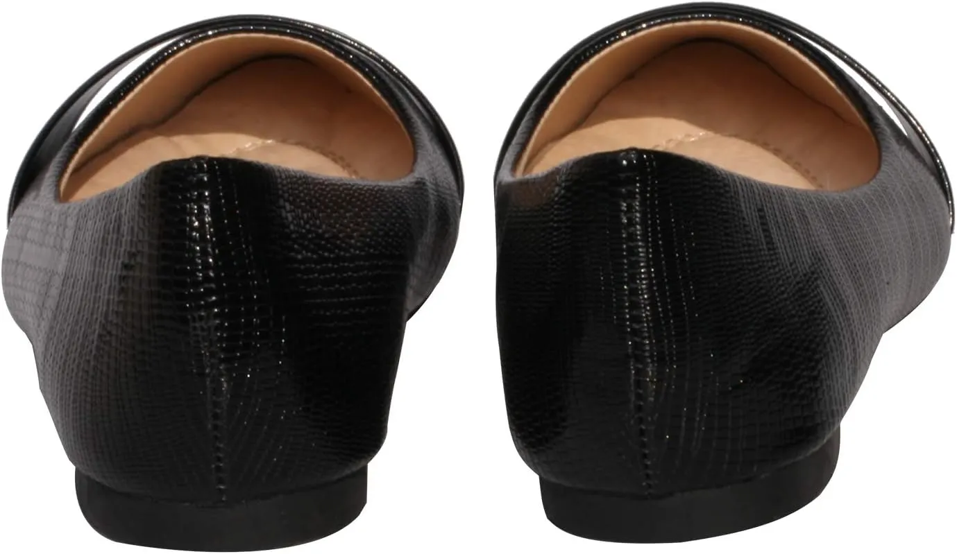Women's Classic Pointy Toe Boat Slip on Ballet Flats Patent Leather