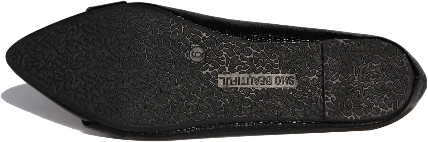 Women's Classic Pointy Toe Boat Slip on Ballet Flats Patent Leather