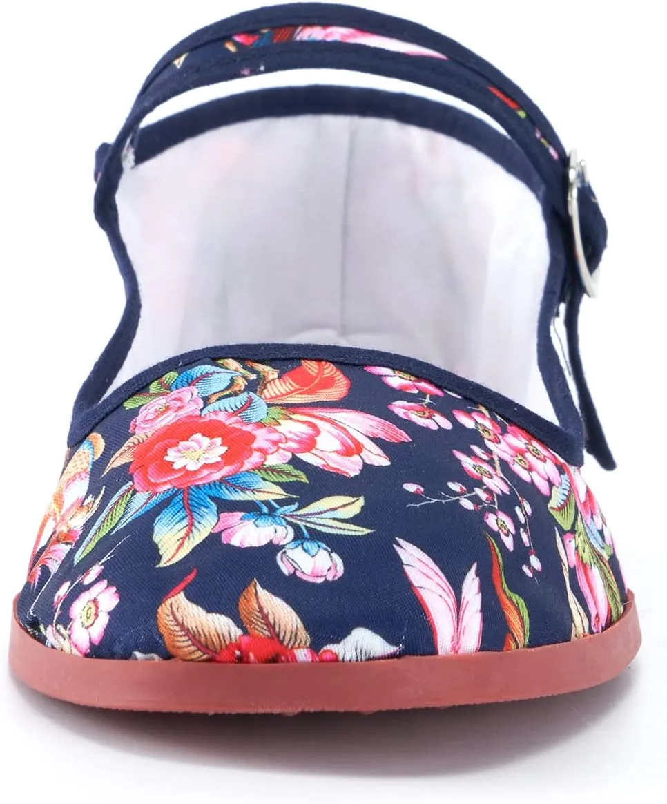 Women’s Cotton Mary Janes, Classic China Flats, Chinese Slippers, Kung Fu China Baby Doll Tai Chi Shoes