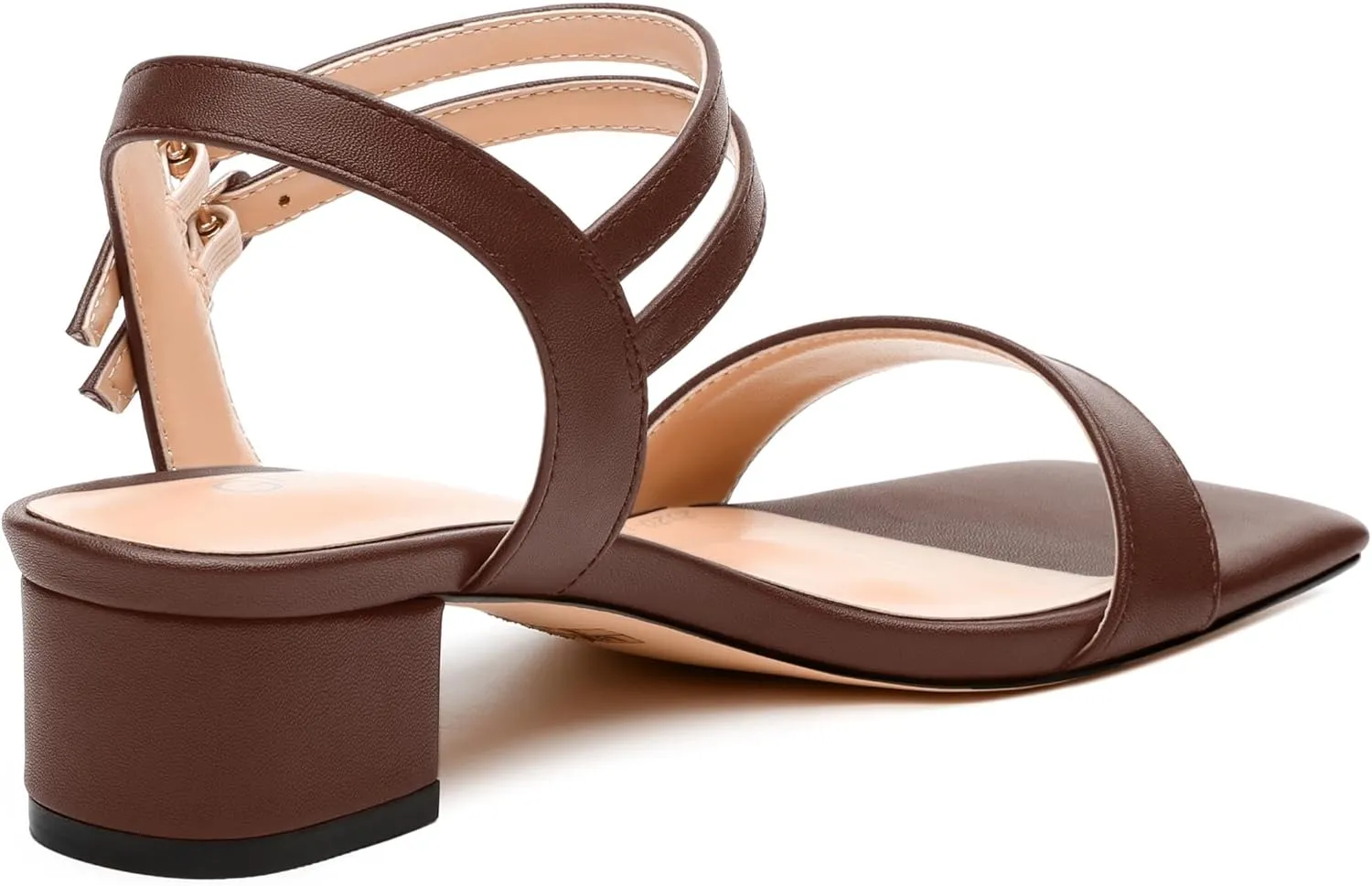 Women's Heeled Sandals, Open Square Toe Chunky Heels, Ankle Strap with Buckle Fashion Solid Color Casual Sandals for Daily Wear