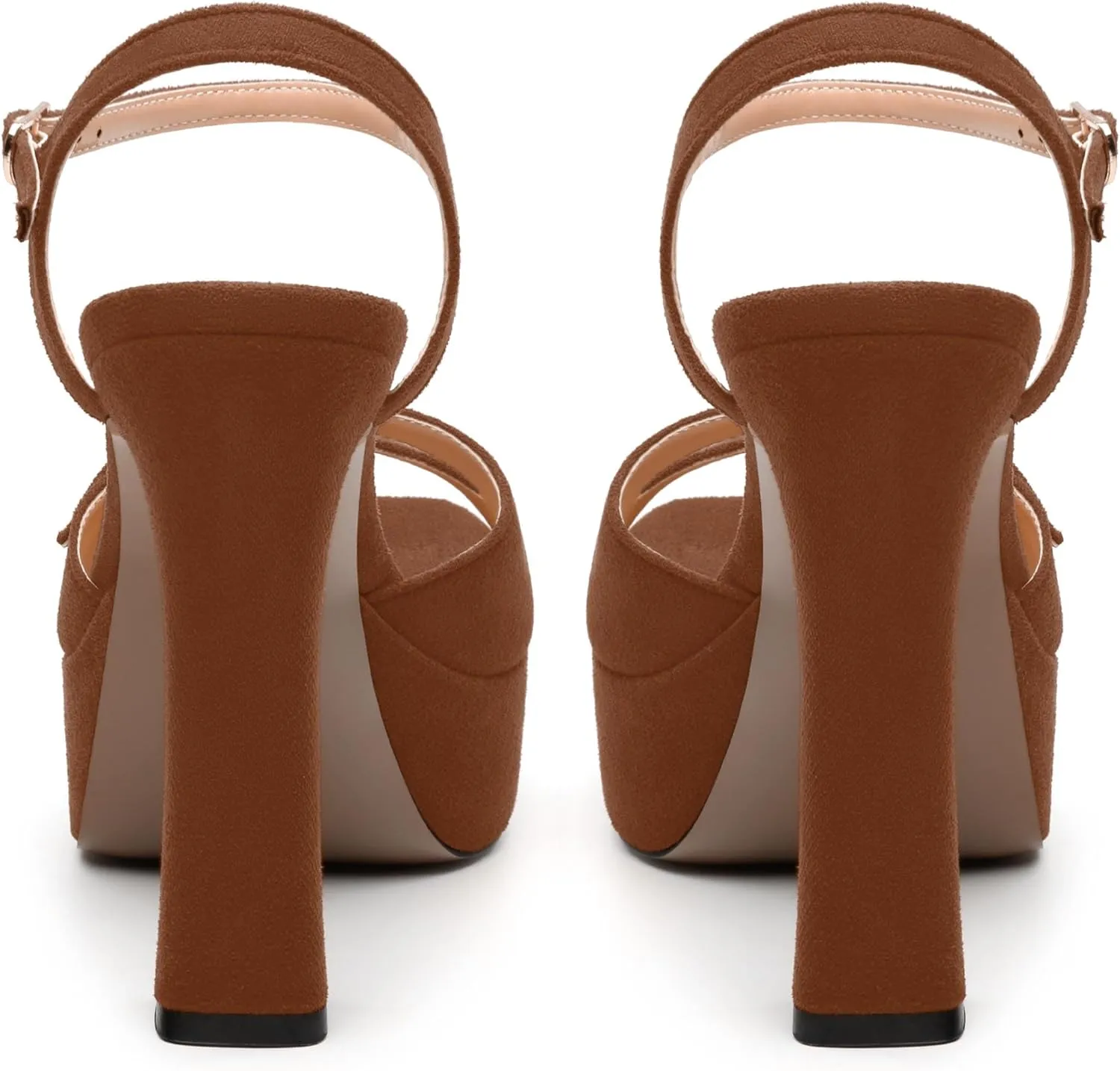Womens Platform Sandals, Square Toe Adjustable Strap with Buckle, Fashion Daily Work, Date Nights, Parties Solid High Heels