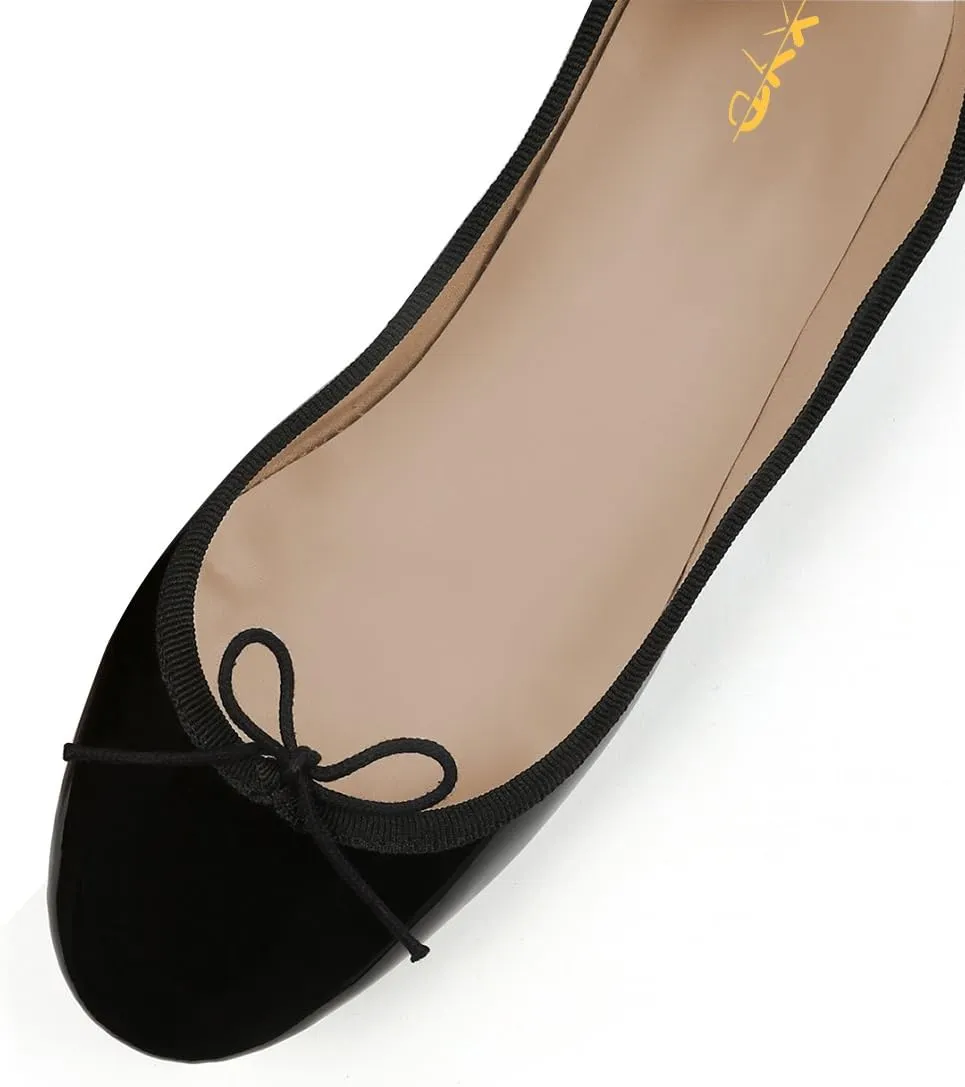 XYD Women Comfort Ballet Flats Round Toe Slip On Casual Daily Walking Shoes with Bows