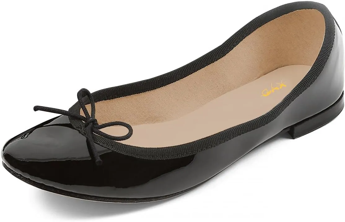 XYD Women Comfort Ballet Flats Round Toe Slip On Casual Daily Walking Shoes with Bows
