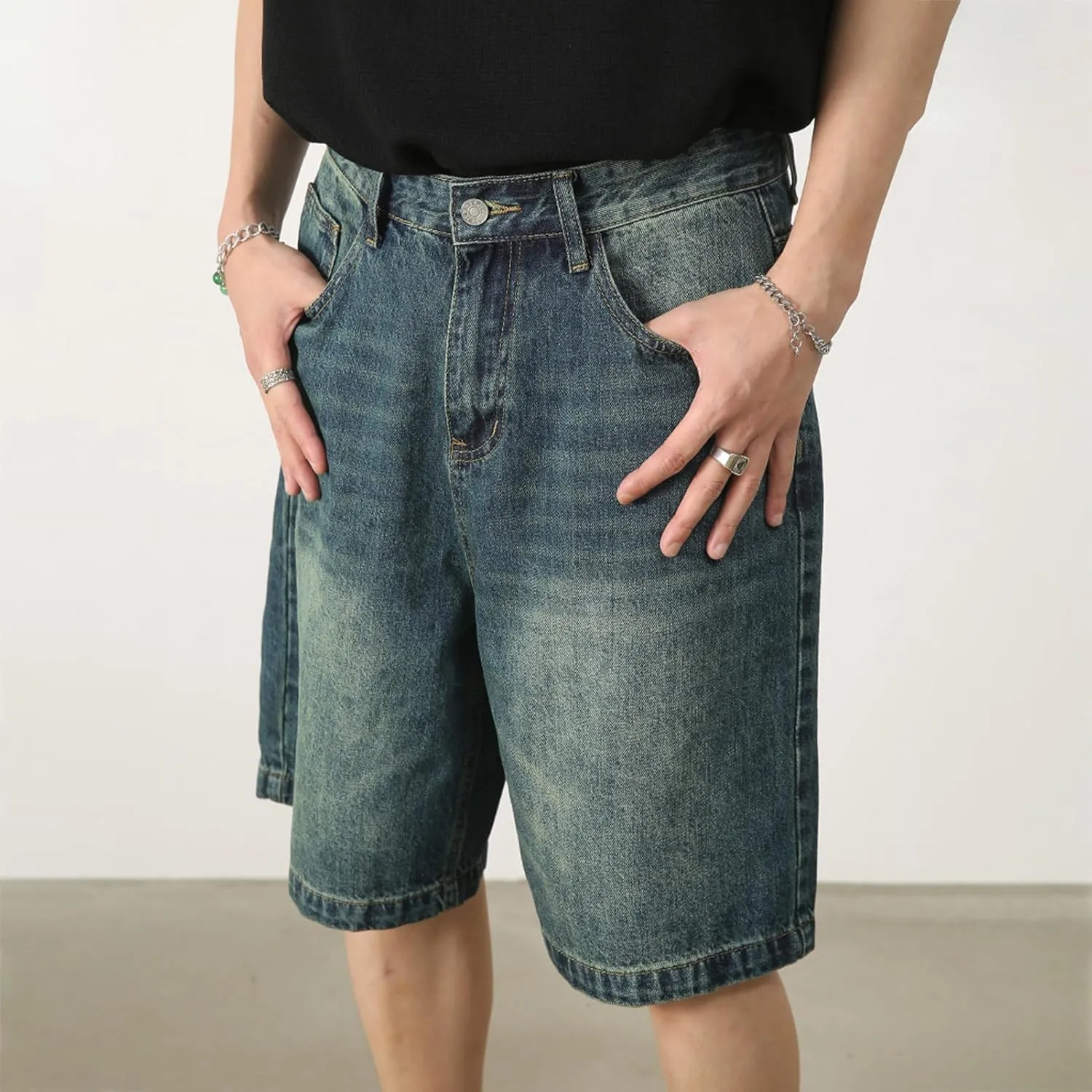 Y2k Jean Shorts Jorts Y2k Streetwear Hip Hop Shorts Skater Jeans Grunge Shorts