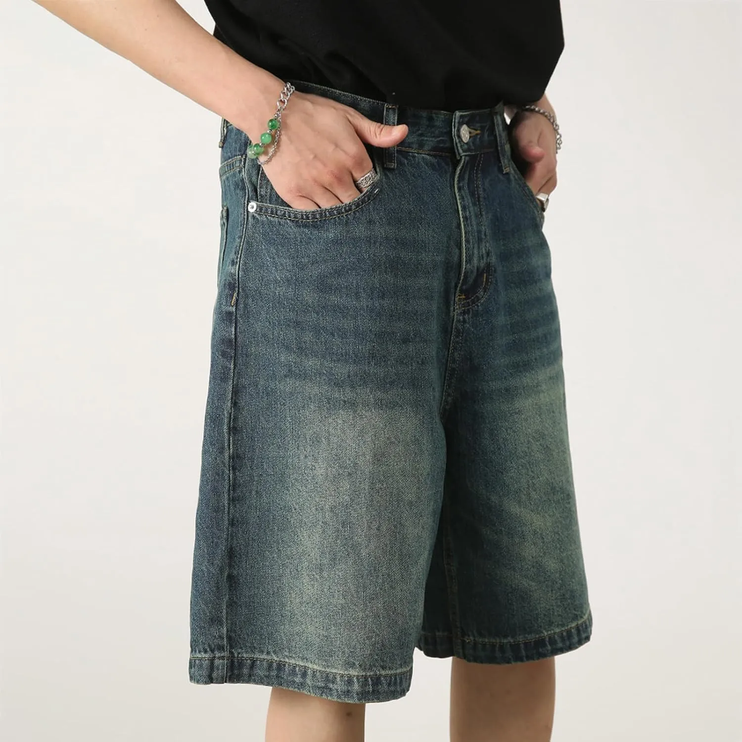 Y2k Jean Shorts Jorts Y2k Streetwear Hip Hop Shorts Skater Jeans Grunge Shorts