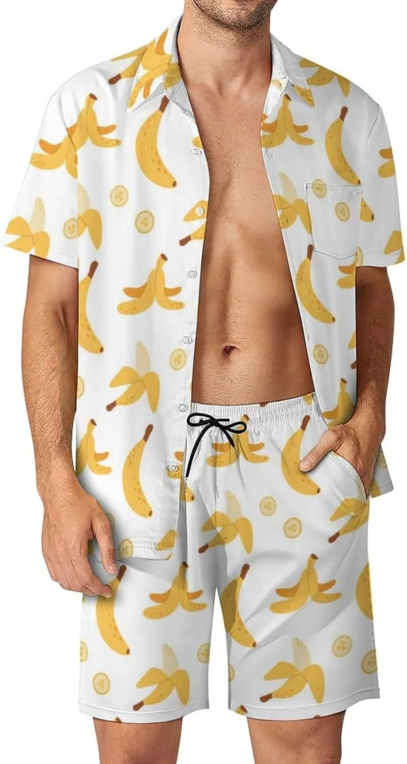ZHANGXM Tyrannosaurus-Rex Print Men's Button-Up Shirt Hawaiian Shirt Party Beach Shorts