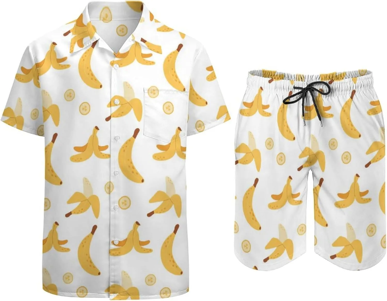 ZHANGXM Tyrannosaurus-Rex Print Men's Button-Up Shirt Hawaiian Shirt Party Beach Shorts